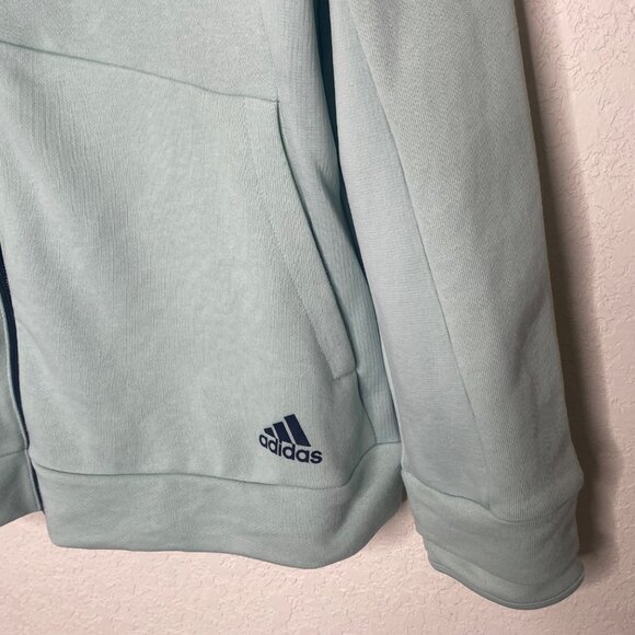 Adidas Womens Mint Green Full-Zip Jacket L/G Lightweight Casual Sweatshirt - Picture 4 of 12